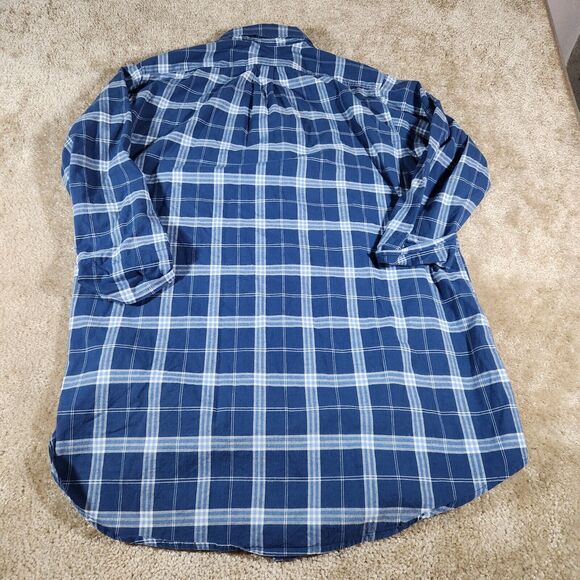 LAUREN Ralph Lauren Blue Plaid 3/4 Sleeve Button Down Size XL Embroidered - Picture 6 of 8